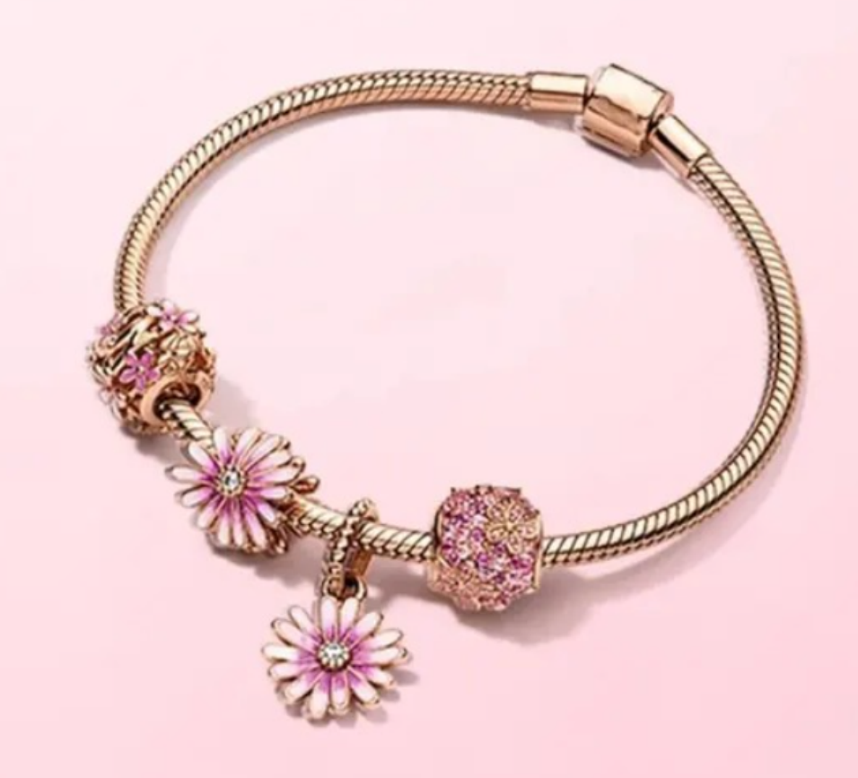 Bracelet Marguerite Ajouré Or Rose Femme | Boutique84