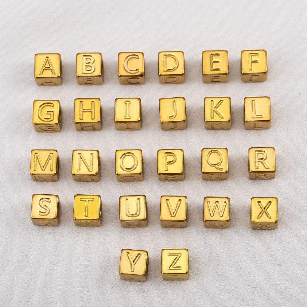 Perles Lettres Alphabet Acier Inoxydable 7mm DIY | Boutique84