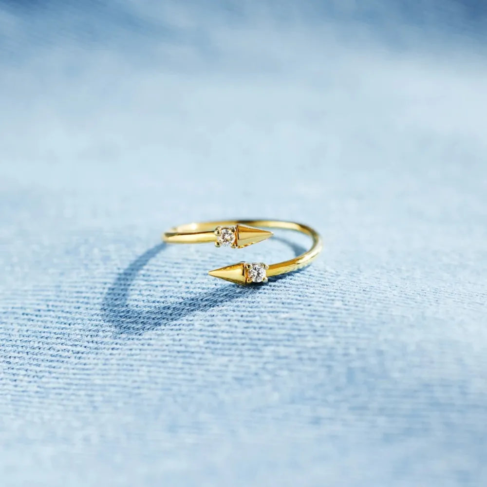 Bague Croisée Argent 925 Zircon Dorée | Boutique84