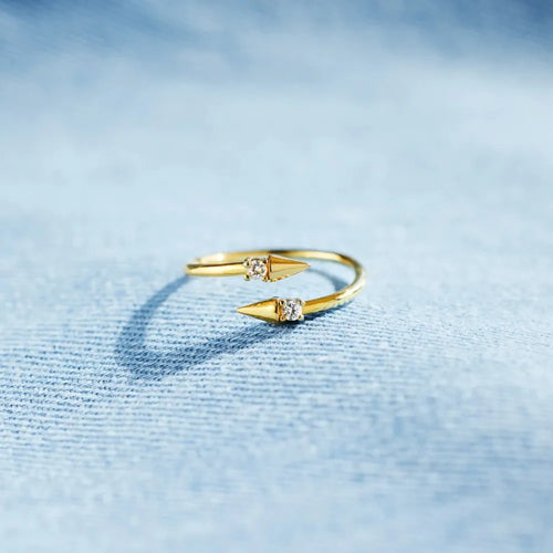 Bague Croisée Argent 925 Zircon Dorée | Boutique84