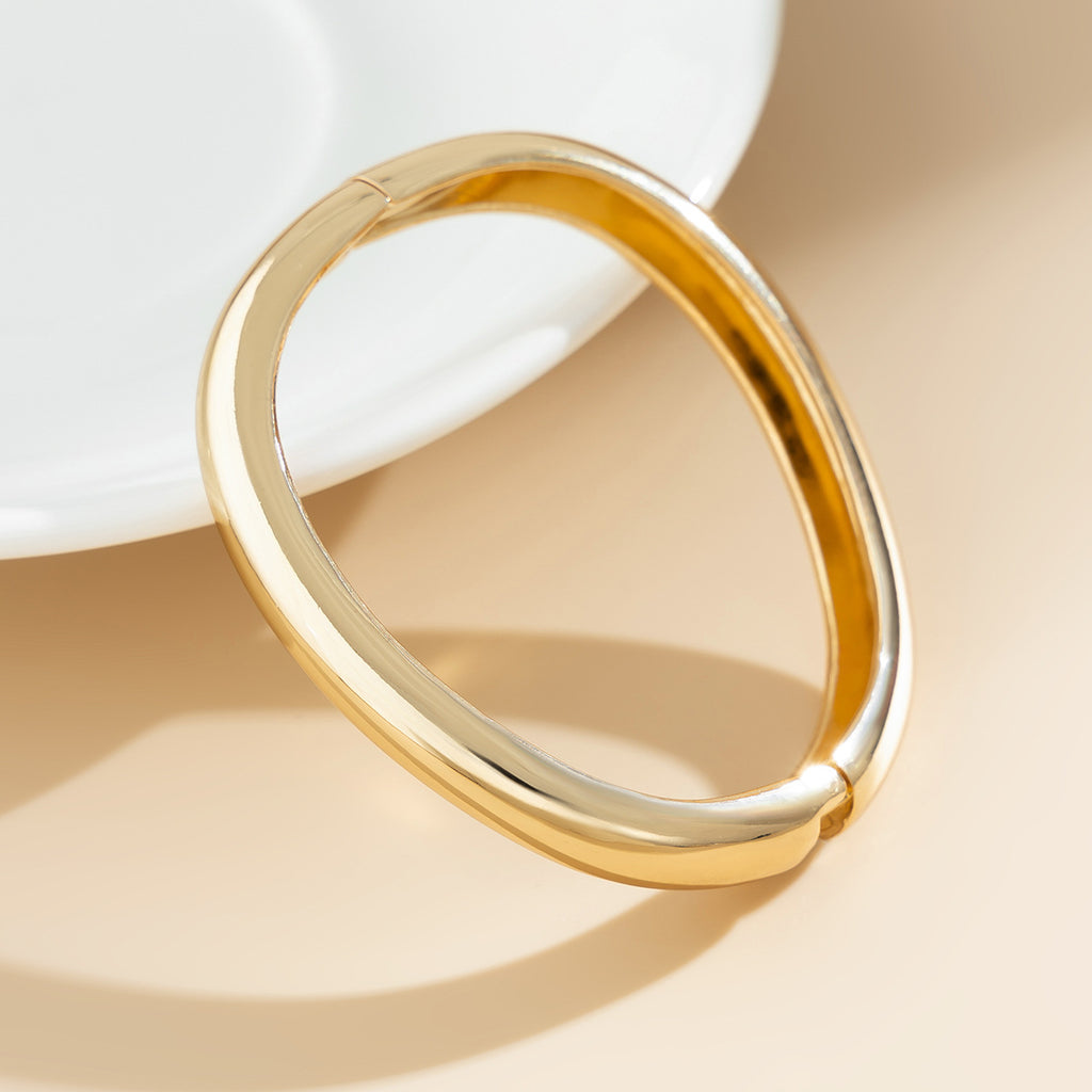 Ins style premium wide version simple irregular concave convex V-shaped notch bracelet