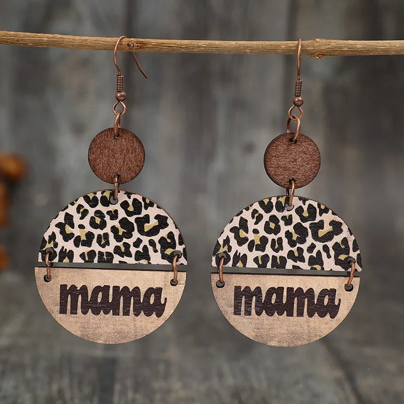 Boucles d'Oreilles Bois Léopard Rondes | Boutique84