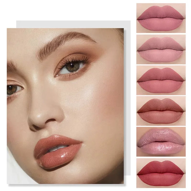12 nude lipsticks with glossy, matt finishes -- long-held, metallic and pearly lipstick, with glinting, glitter highlights -- ideal for a Valentine's Day gift.