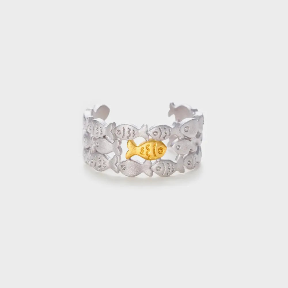 Bague Poisson Argent 925 Réglable | Boutique84