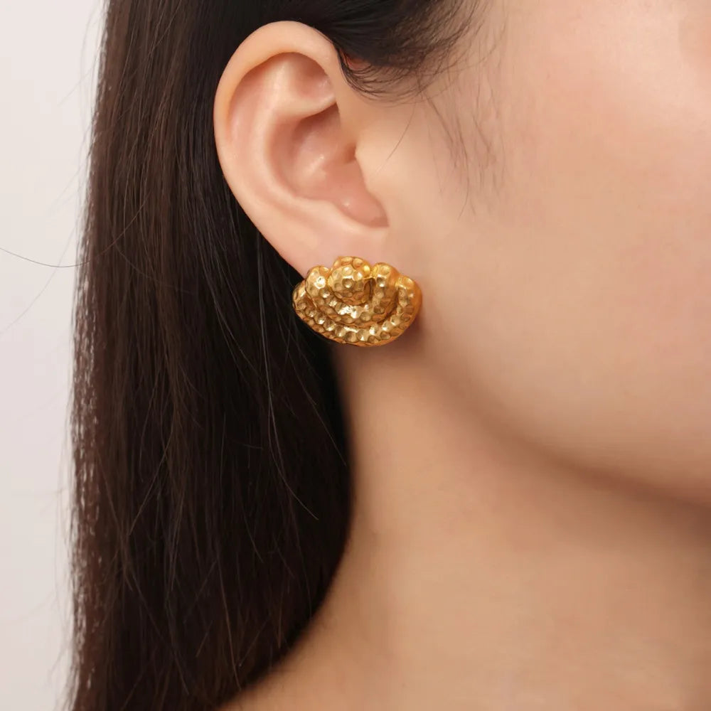 Boucles d'Oreilles Géométriques Acier Titane Minimalistes | Boutique84