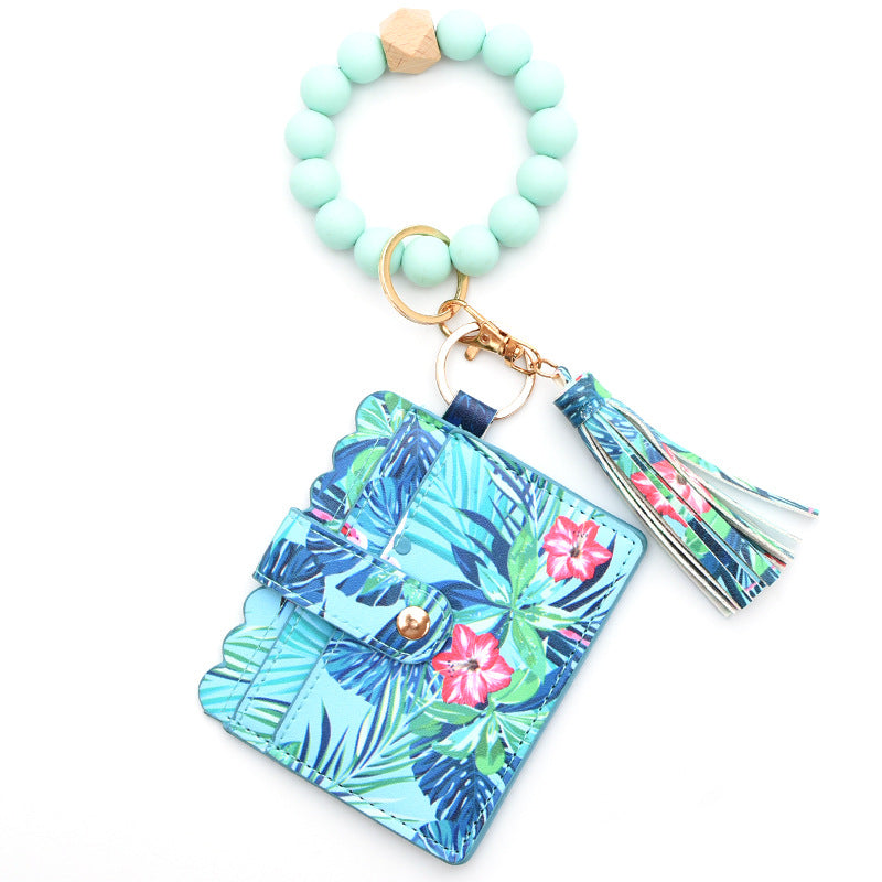 Bracelet Porte-Cartes Perles Silicone Pompon | Boutique84