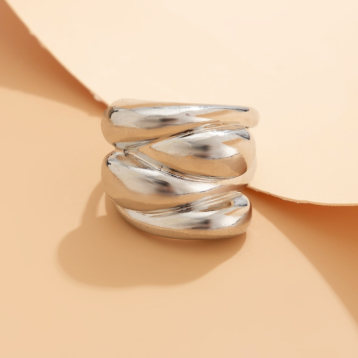 Ins style premium wide version simple irregular concave convex V-shaped notch bracelet