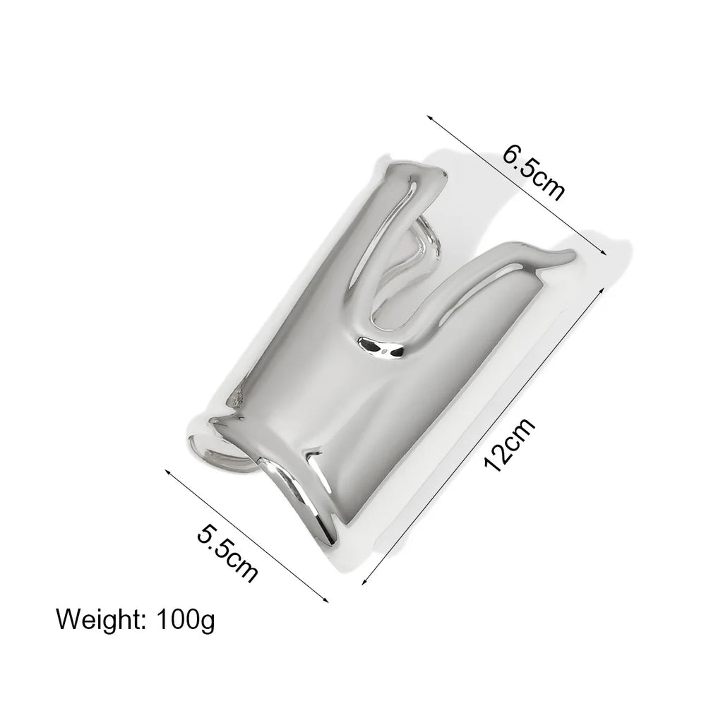 Punk Metal Smooth Wide Long Open Bracelet Exaggerated Gap Geometric Large Cuff Bangle Jewelry for Women Men