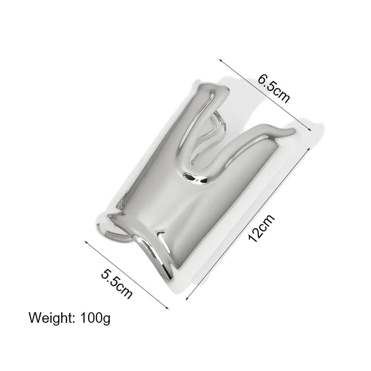Punk Metal Smooth Wide Long Open Bracelet Exaggerated Gap Geometric Large Cuff Bangle Jewelry for Women Men