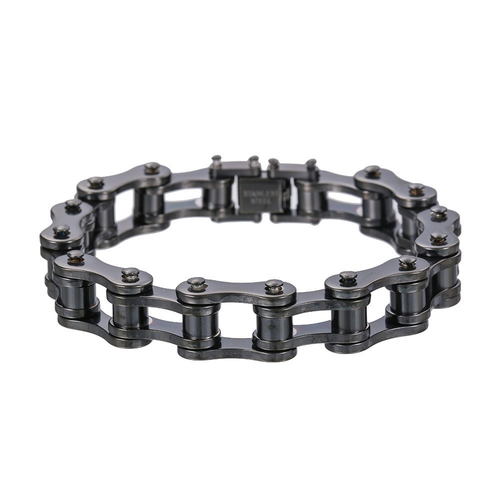Punk jewelry European and American titanium steel men's bracelet rolling bicycle bracelet stainless steel motorcycle chain non-fading bracelet