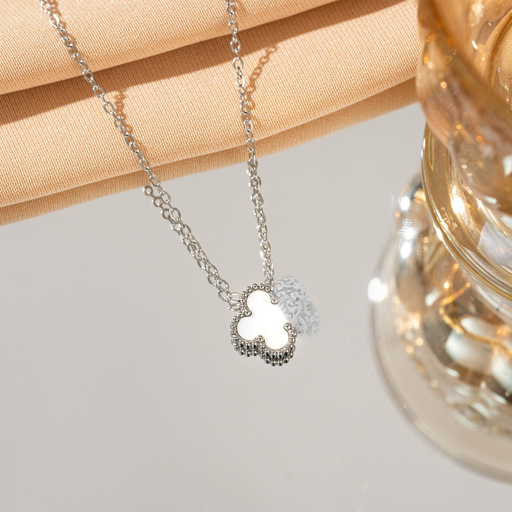 Collier Trèfle 4 Feuilles Nacre Acier Inoxydable | Boutique84