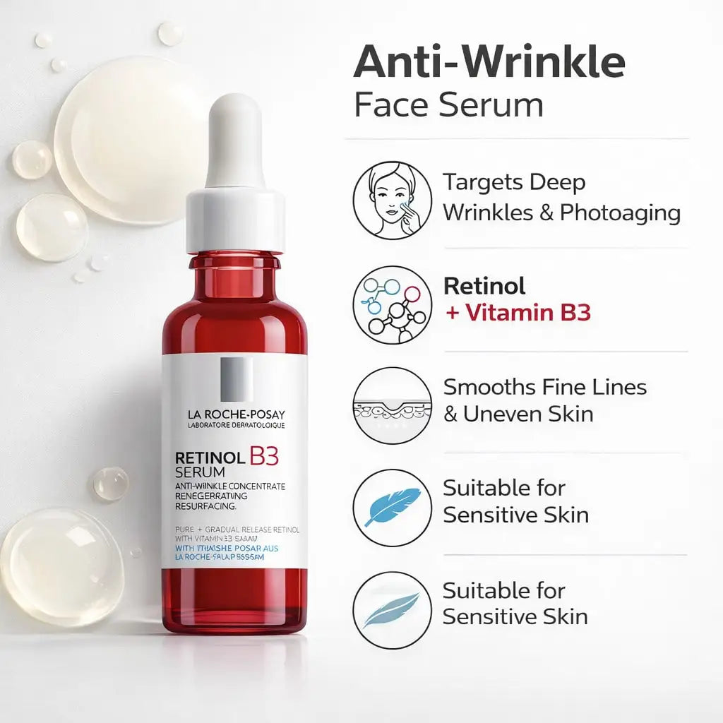 Roche-Posay serum retinol B3 Anti-aging Anti-wrinkle regenerating-vitamin B3 Niacinamide-Sensitive skin-face care 30ml