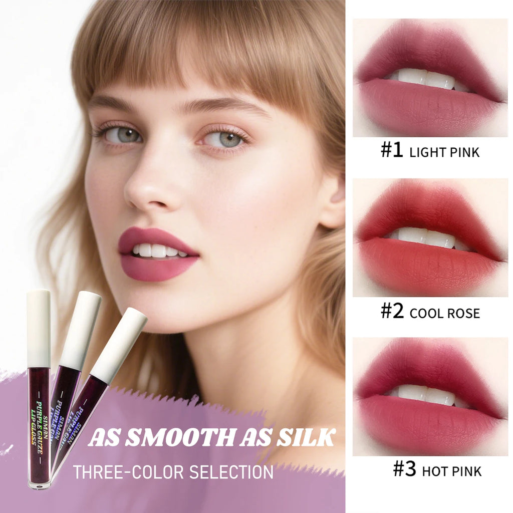 Set of 3 peelable lip gloss, raincoats, non-tights, transfer-resistant and trace-resistant on the cups, for natural lip coloring.
