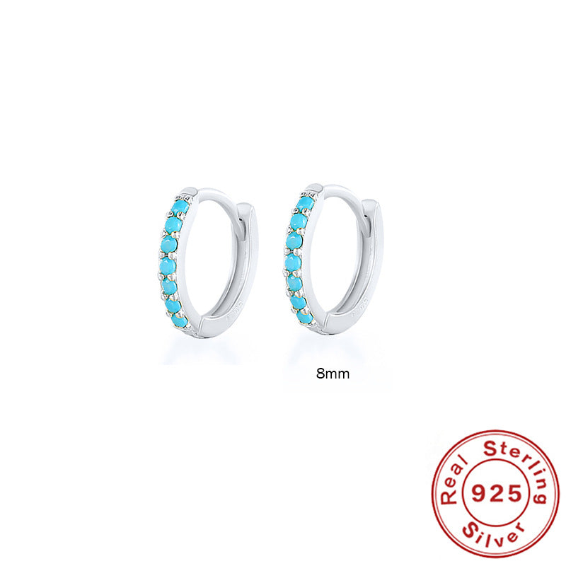 Créoles Argent 925 Turquoise Plaqué Or 18K | Boutique84