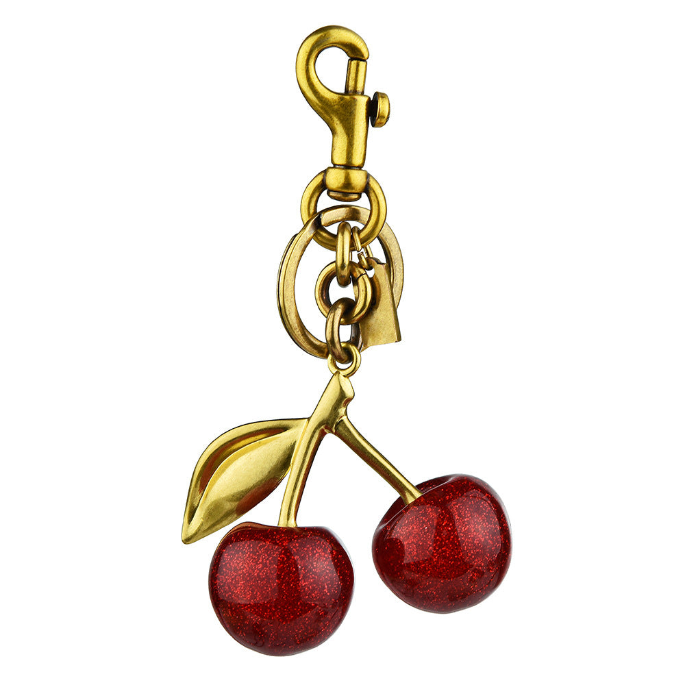 Porte-Clés Cerise Rouge Métal Bijou de Sac | Boutique84