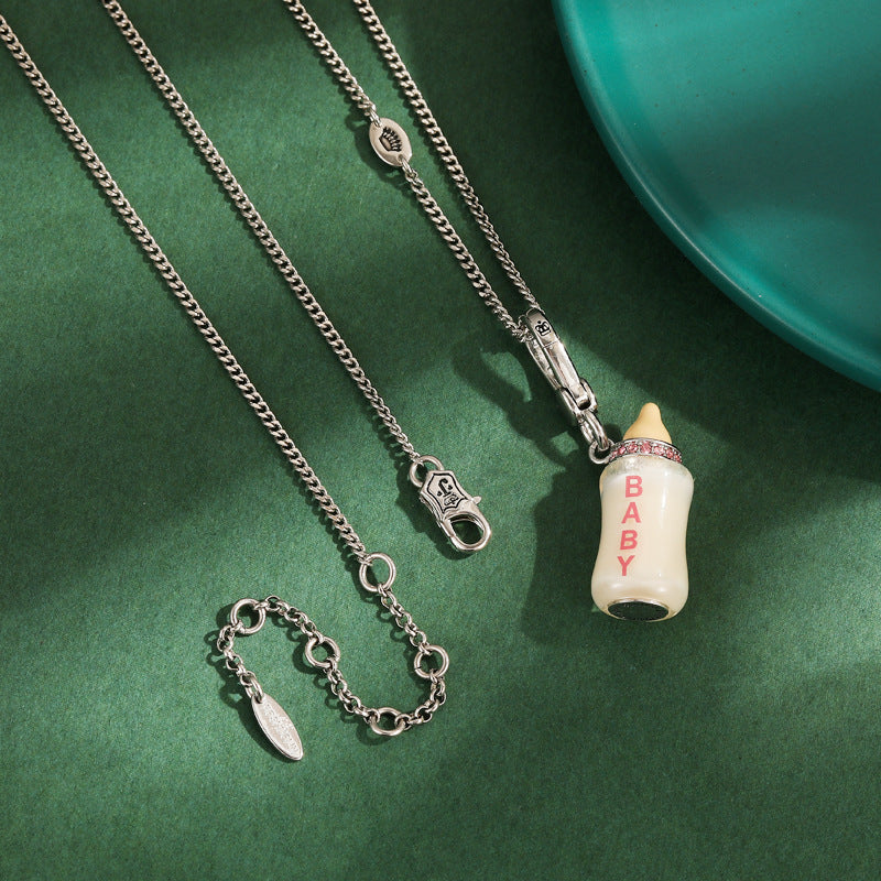 Acrylic letter printing power bottle pendant necklace exquisite bottle pendant