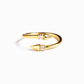 Bague Croisée Argent 925 Zircon Dorée | Boutique84
