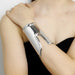 Punk Metal Smooth Wide Long Open Bracelet Exaggerated Gap Geometric Large Cuff Bangle Jewelry for Women Men