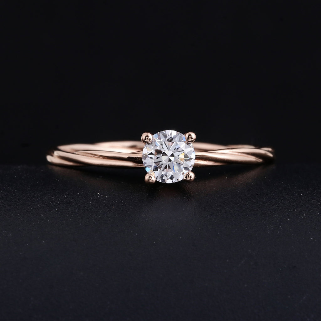 Cultured Diamond Ring, Elegant Diamond Engagement Ring, Non-Tarnishing 18K Gold Lab-Grown Diamond Ring
