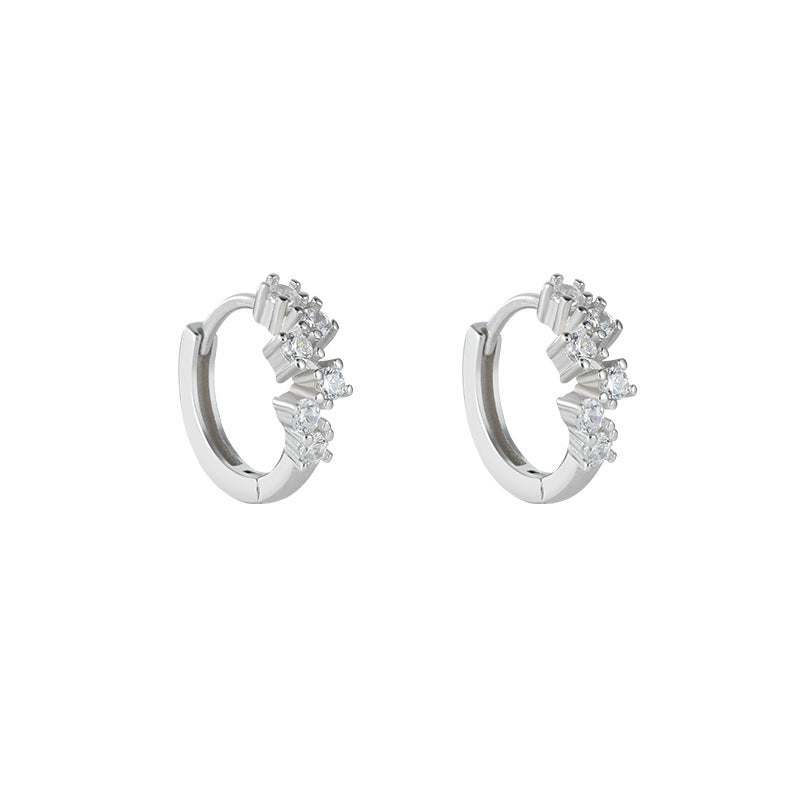 Boucles d'Oreilles Zircon Blanc Plaqué Or Étincelant | Boutique84