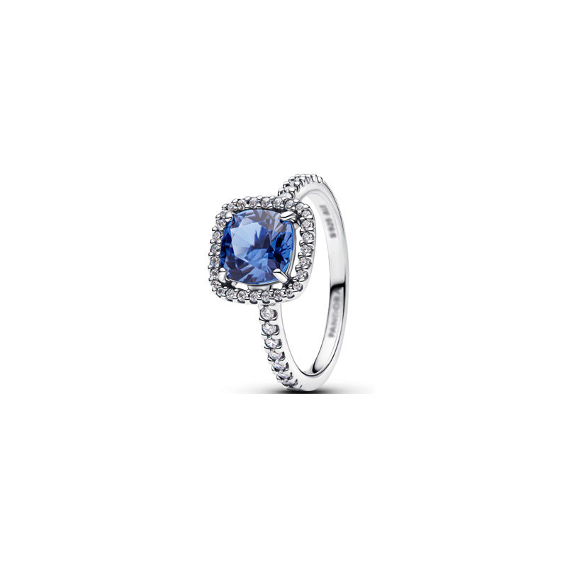 Panda Dora S925 Silver Ring with Pav&eacute; Set Sparkling Starlight Bow, Fashionable Elegant Women's Ring, Cuban Chain Pair Ring
