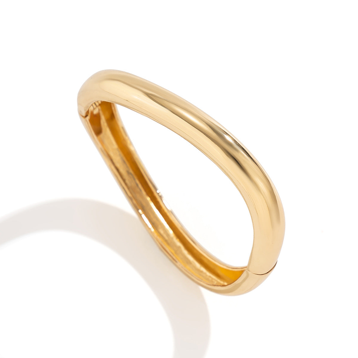 Ins style premium wide version simple irregular concave convex V-shaped notch bracelet