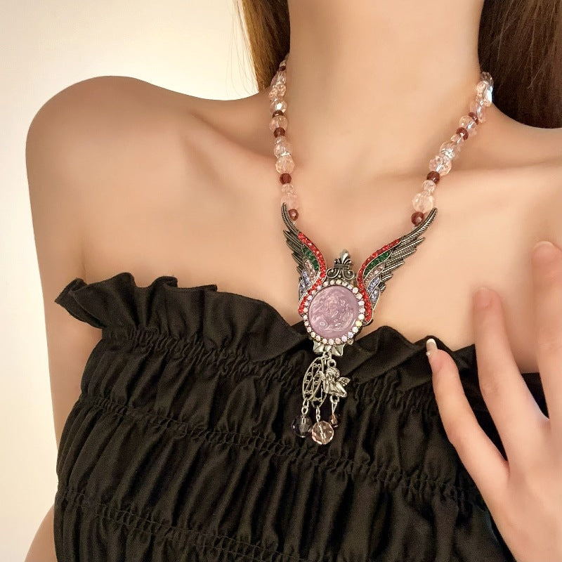 Collier Ailes d'Ange Chaîne Billes Femme | Boutique84