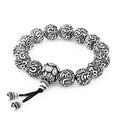 Ethnic Style Literary Buddhist Bead Men's Bracelet with Six-Syllable Mantra, Vintage Unique Design, Yunnan Snowflake Heart Sutra Beaded Bracelet
