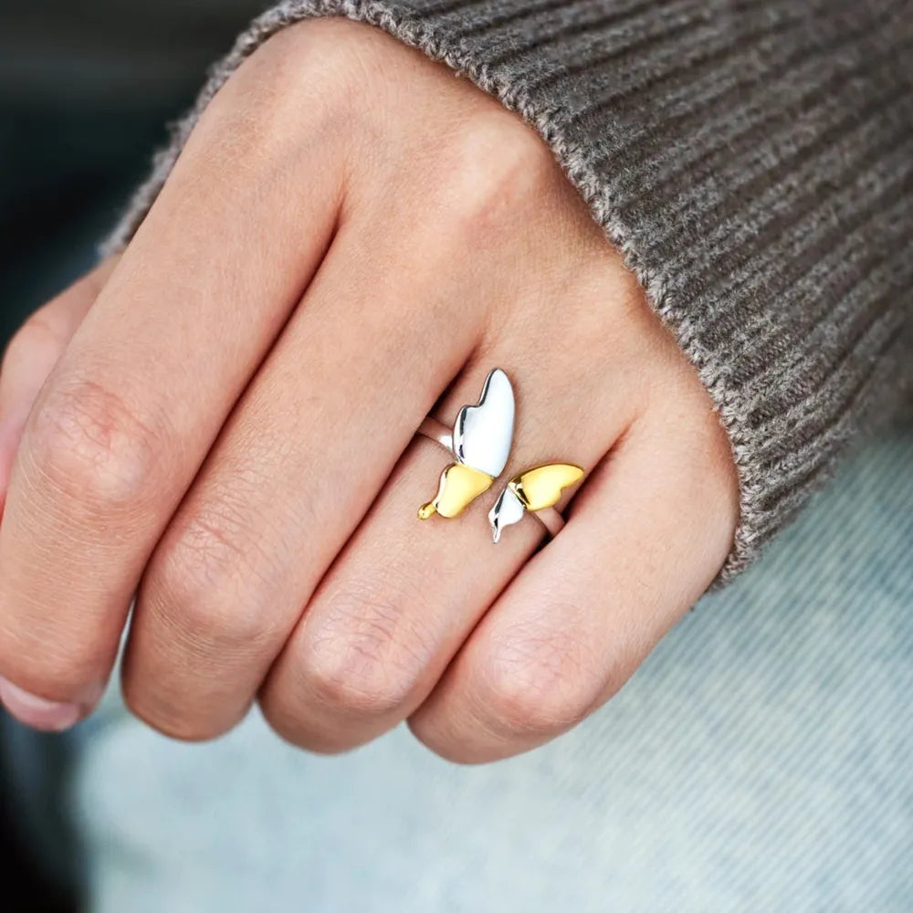 Bague Papillon Argent 925 Réglable Dorée | Boutique84
