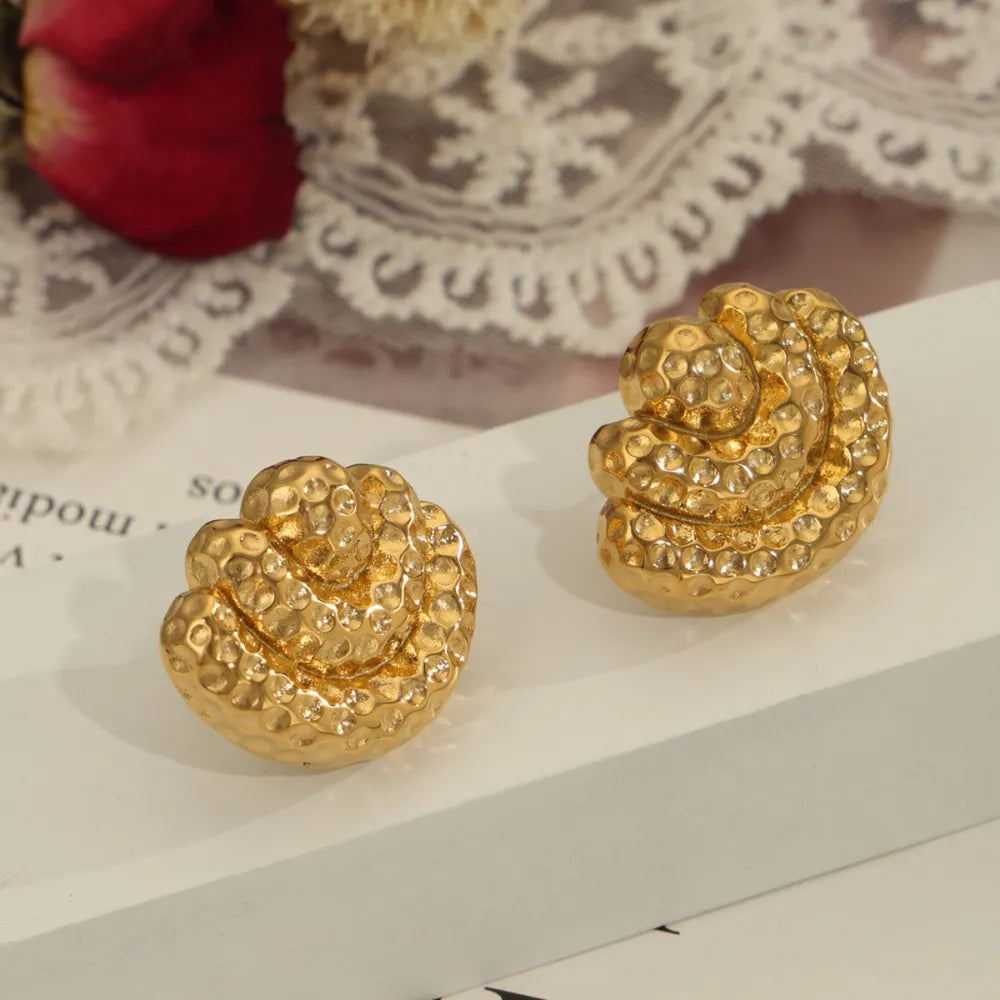 Boucles d'Oreilles Géométriques Acier Titane Minimalistes | Boutique84