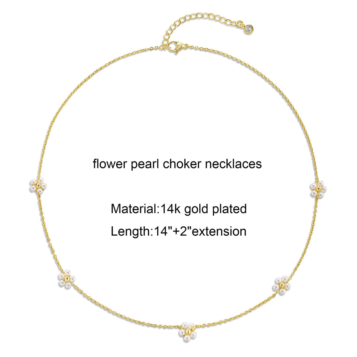 Collier Sautoir Fleurs Perles Plaqué Or 14K | Boutique84