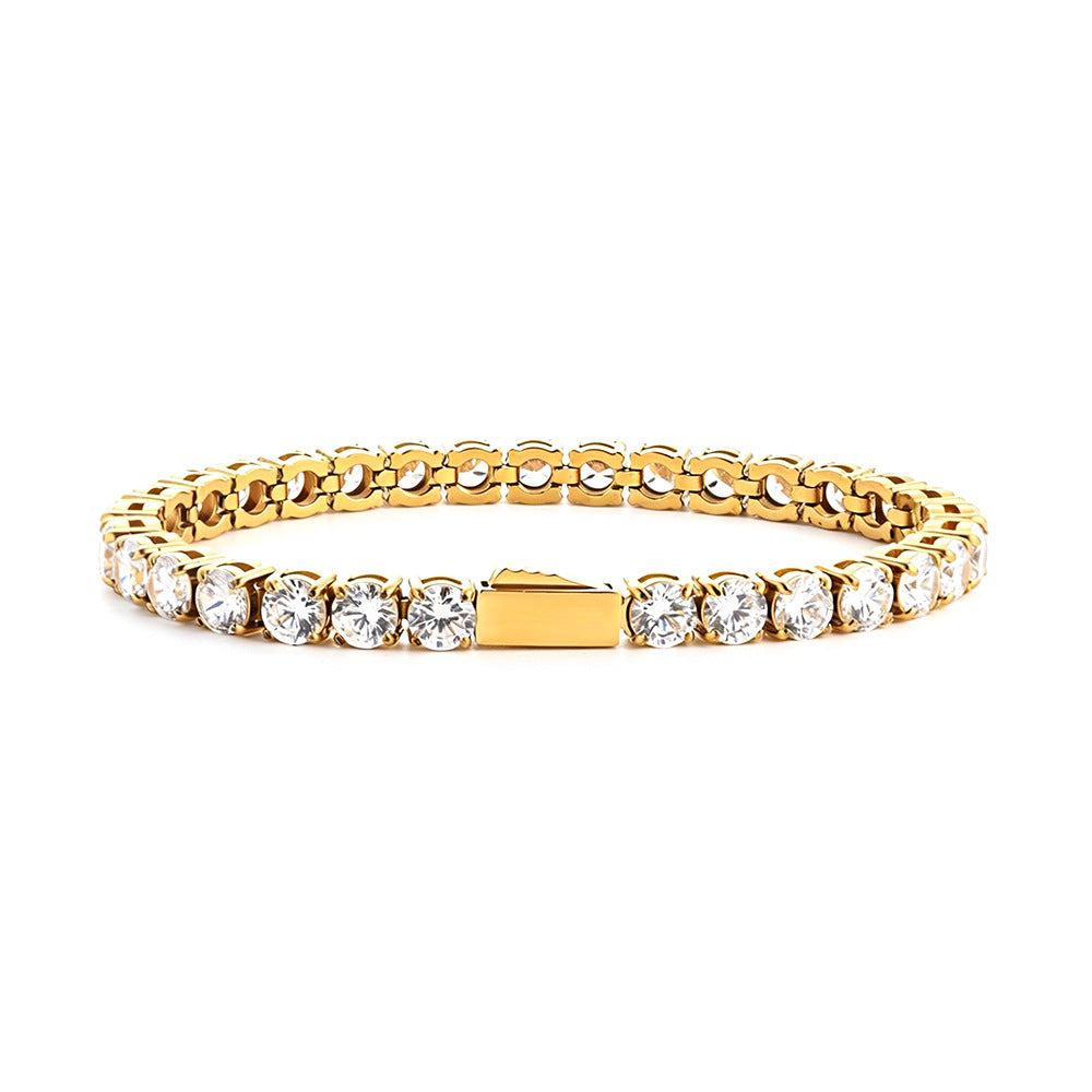 Bracelet Tennis Homme Zircon Acier Inoxydable 3-5mm | Boutique84