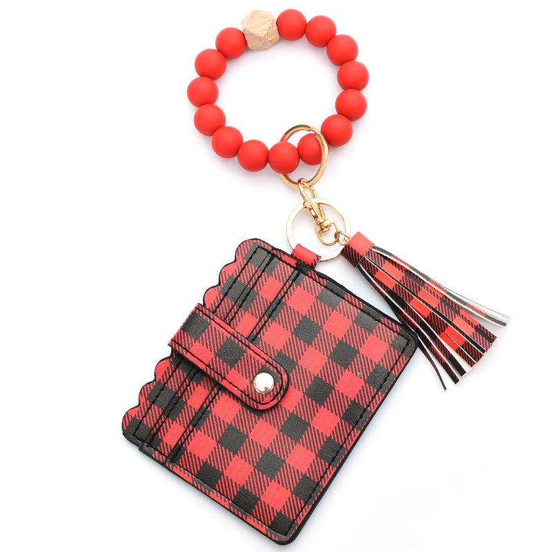 Bracelet Porte-Cartes Perles Silicone Pompon | Boutique84