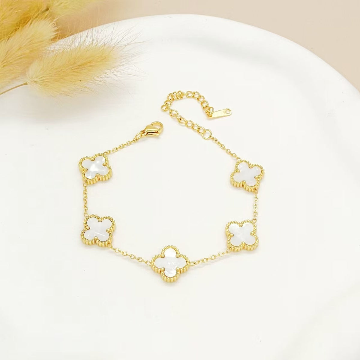 Parure Trèfle 4 Feuilles Collier + Bracelet 13mm | Boutique84