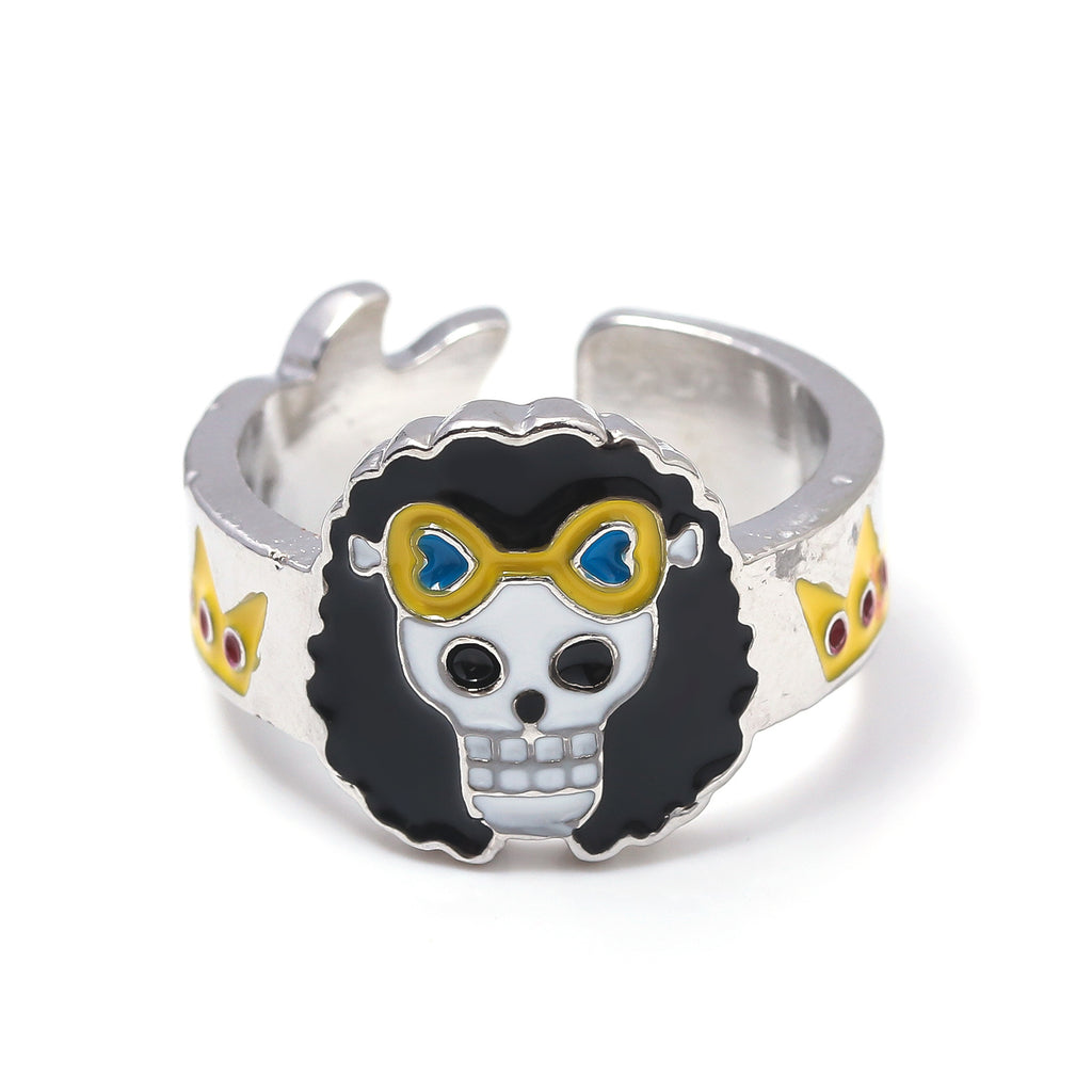 Anime Merchandise One Piece Straw Hat Pirates Ring - Luffy, Zoro, Sanji, Nami, Robin, Chopper Cosplay Finger Ring