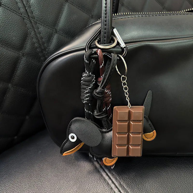 Sausage Dog Car Keychain Bag Pendant Handmade Weaving Pendant
