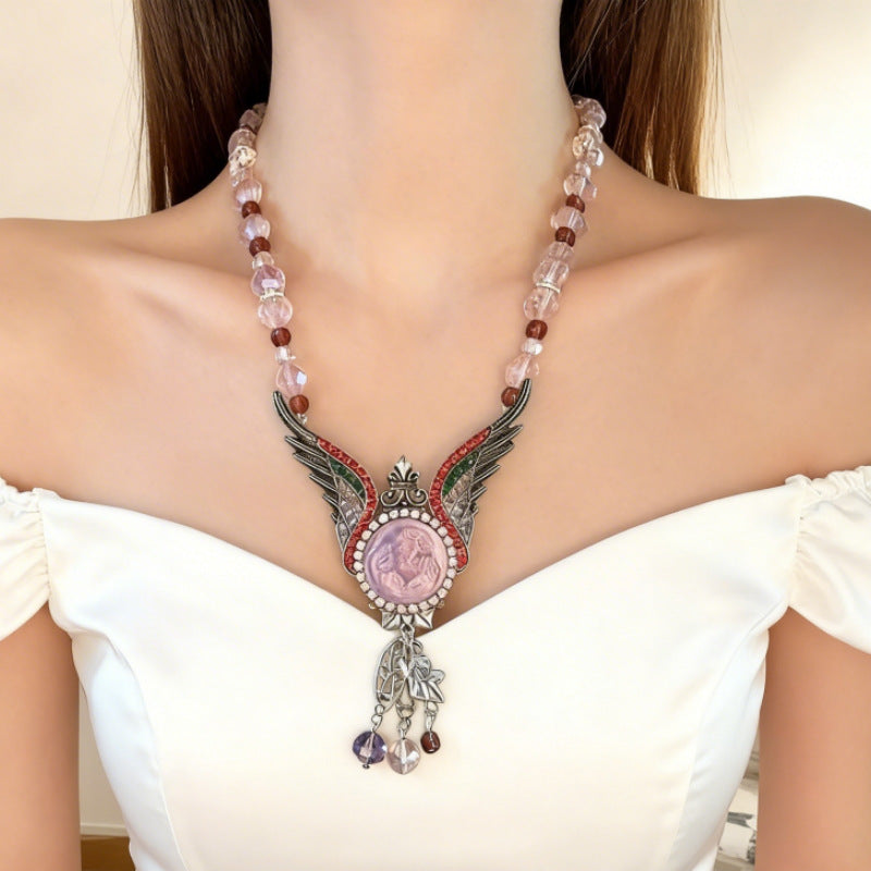 Collier Ailes d'Ange Chaîne Billes Femme | Boutique84