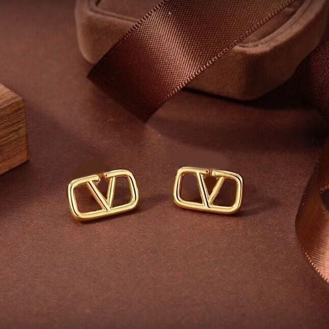 Boucles d'Oreilles Puces V Argent 925 Hypoallergénique | Boutique84