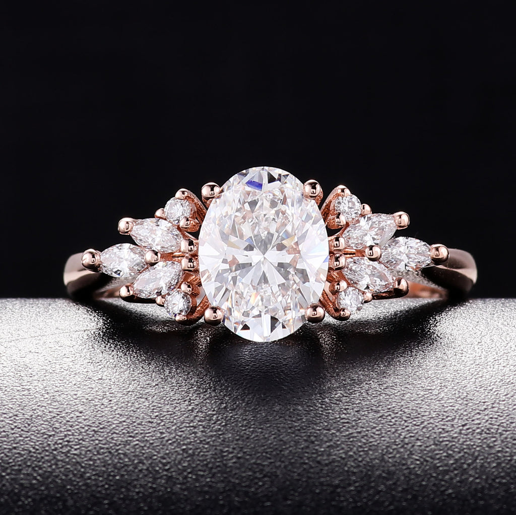 Cultured Diamond Ring, Elegant Diamond Engagement Ring, Non-Tarnishing 18K Gold Lab-Grown Diamond Ring