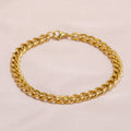 Cuban Men's Necklace Bracelet Female Gold Electroplated Titanium Steel Thick Chain Necklace Male