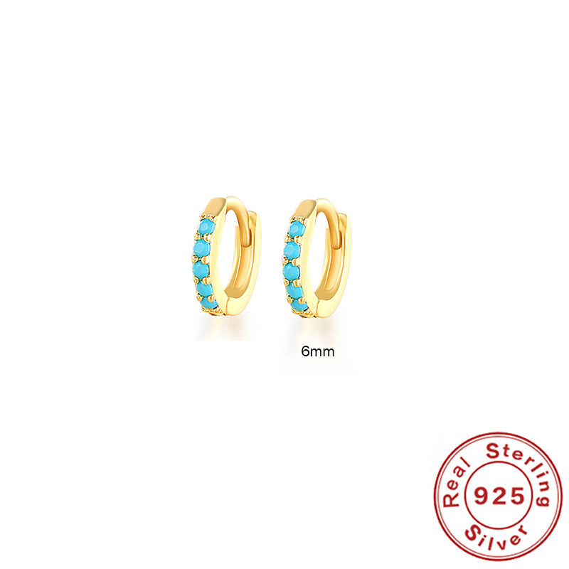 Créoles Argent 925 Turquoise Plaqué Or 18K | Boutique84