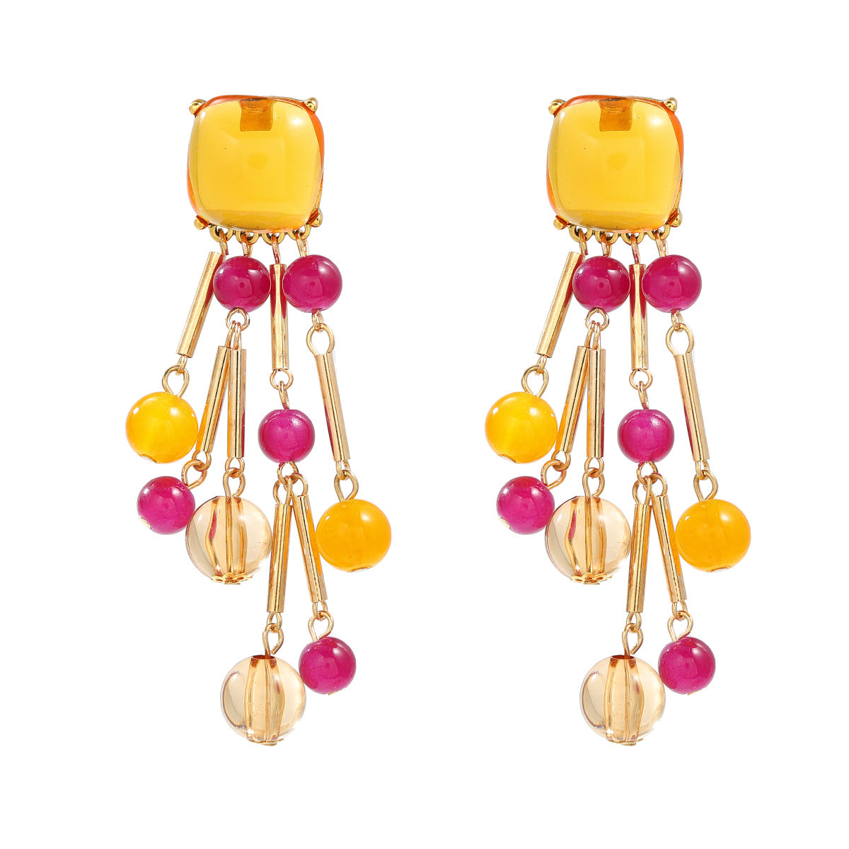 Fruit Floral Tassel Earrings Unique Jewelry Accessory