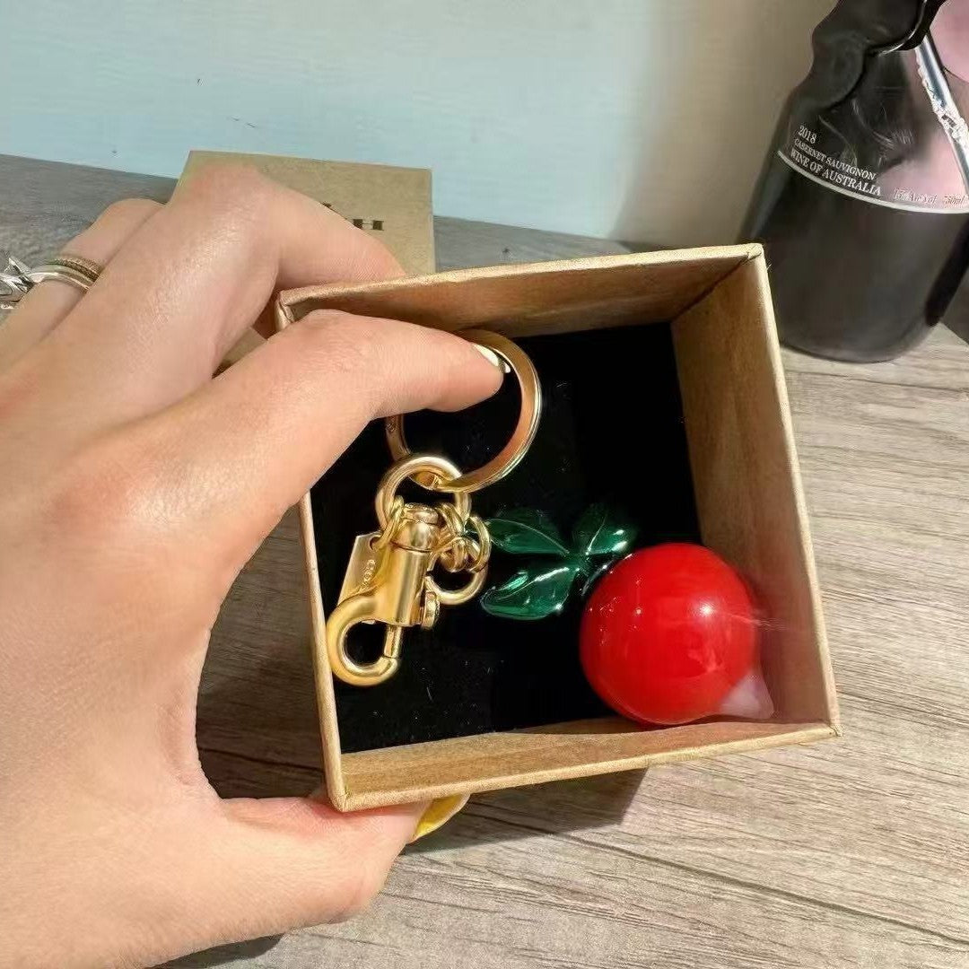 Cherry bag pendant cherry keychain handbag pendant