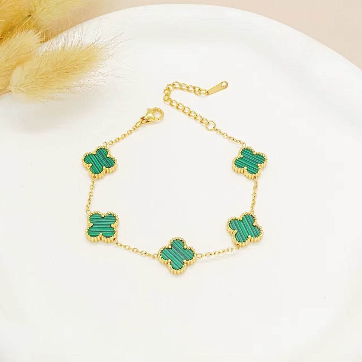 Parure Trèfle 4 Feuilles Collier + Bracelet 13mm | Boutique84