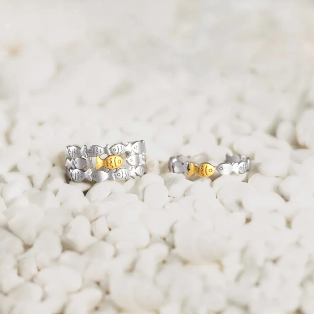Bague Poisson Argent 925 Réglable | Boutique84