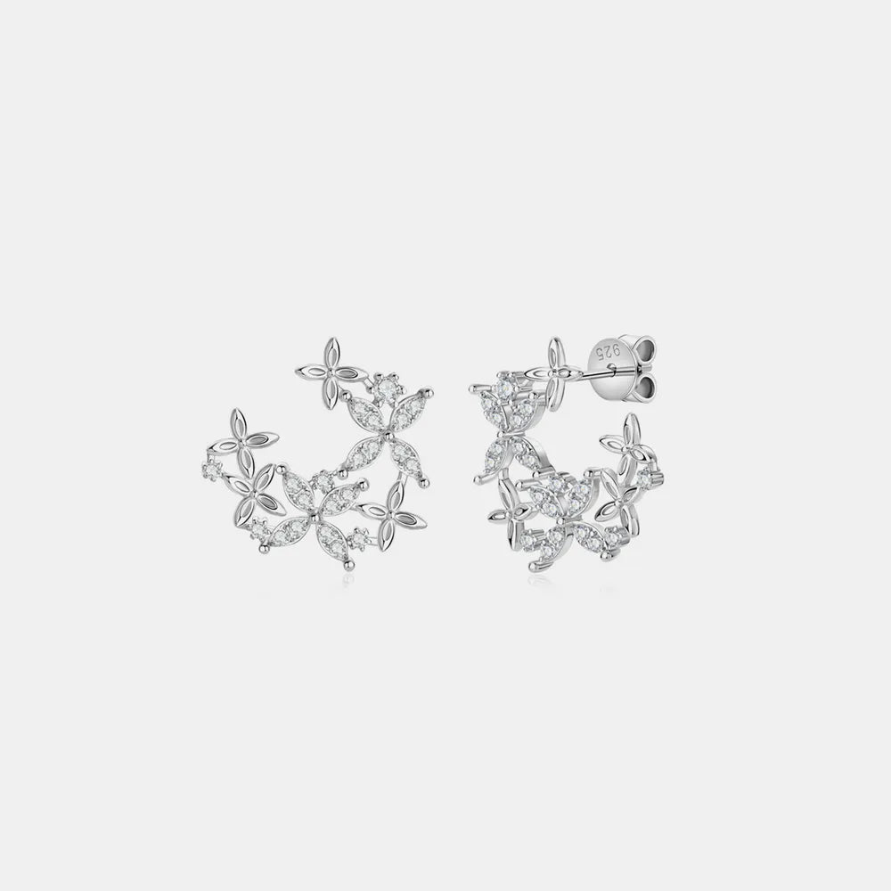 Boucles d'Oreilles Trèfle Moissanite Argent 925 | Boutique84