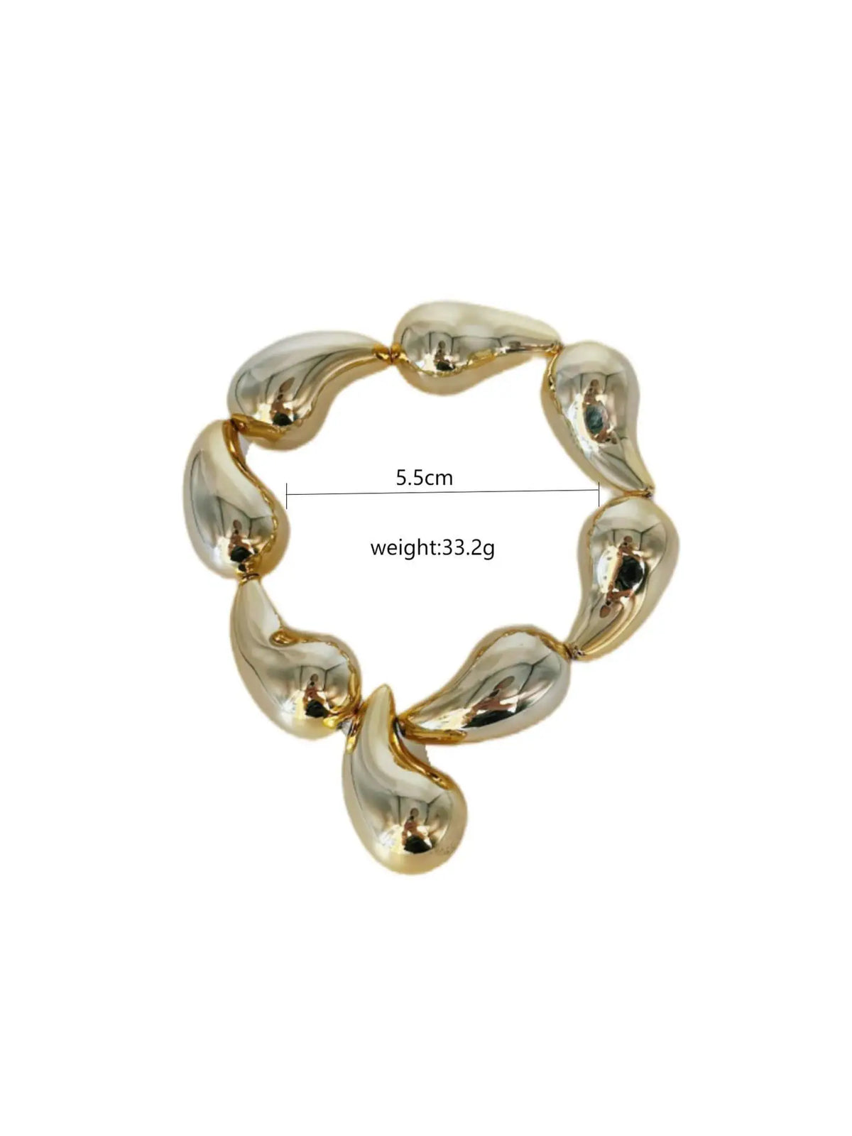 Water droplet balloon heart-shaped metal elastic bracelet