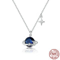 S925 Sterling Silver Starry Sky Pendant Necklace