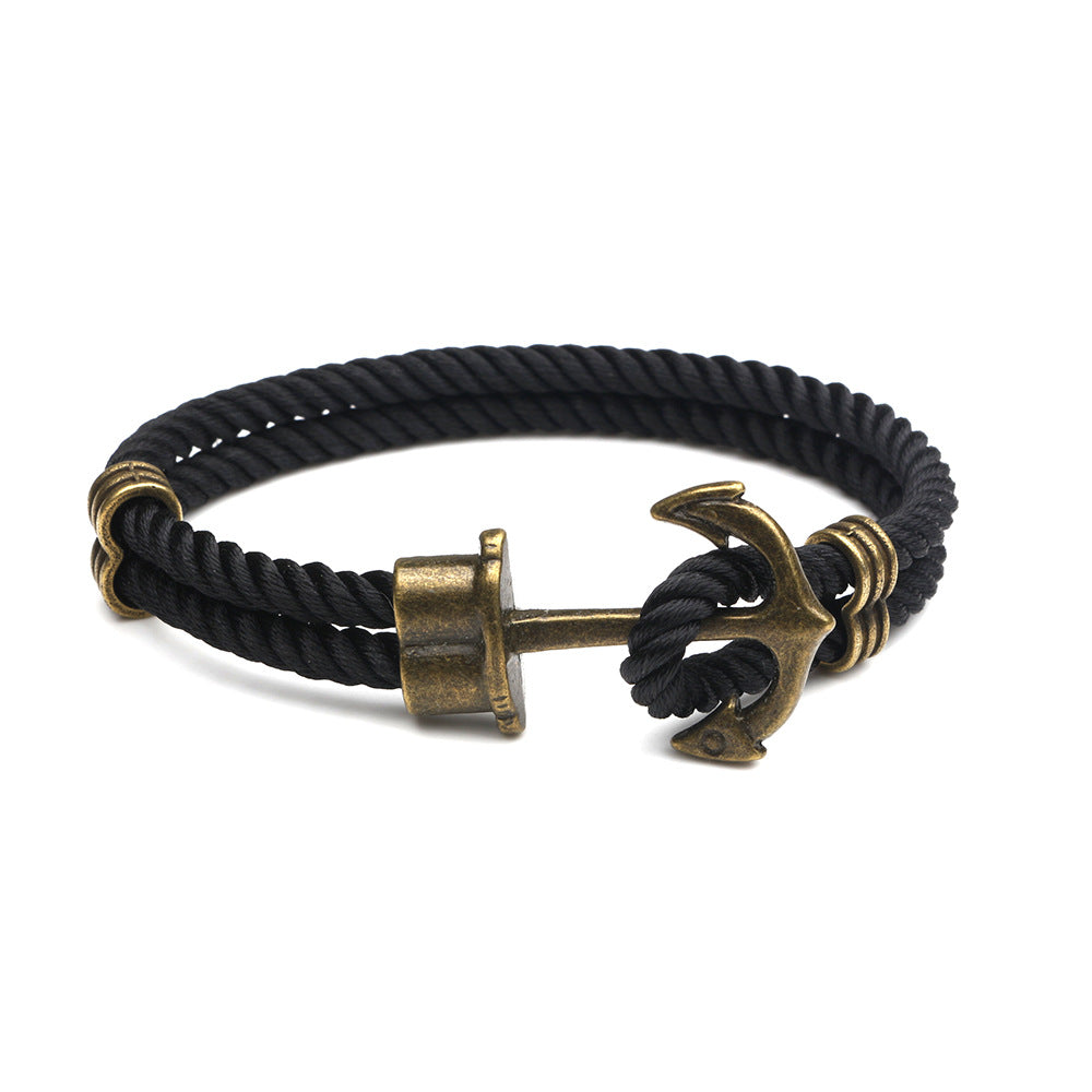 Nautical Anchor Bracelet European and American Street Fashion Handmade Original Unisex Couple Rope Trendy Men's Personality Jewelry