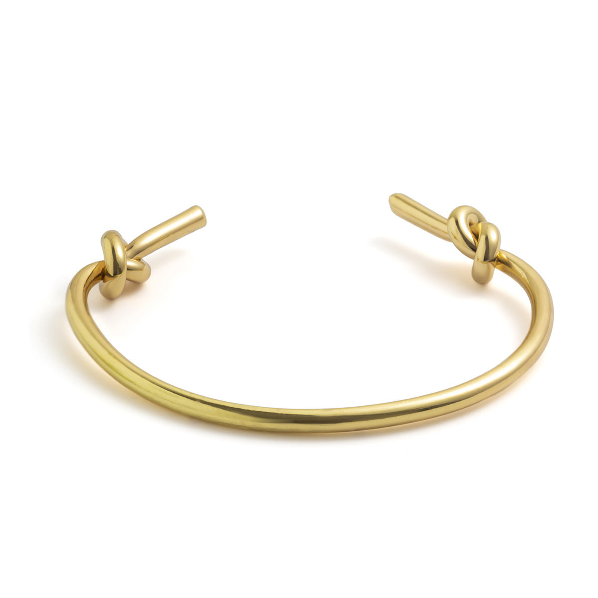 Double layered hollow knot opening bracelet for women's fashionable commuting style and flat line handmade accessories